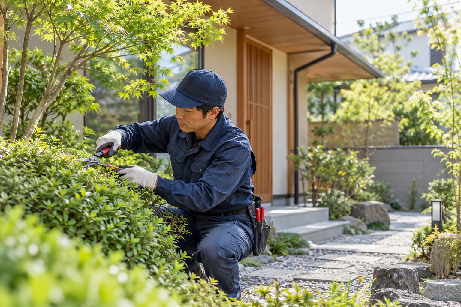 庭木の手入れをする作業のイメージ